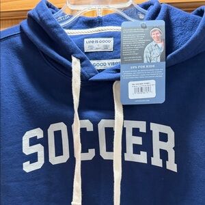 Life Is Good Blue Soccer Hoodie